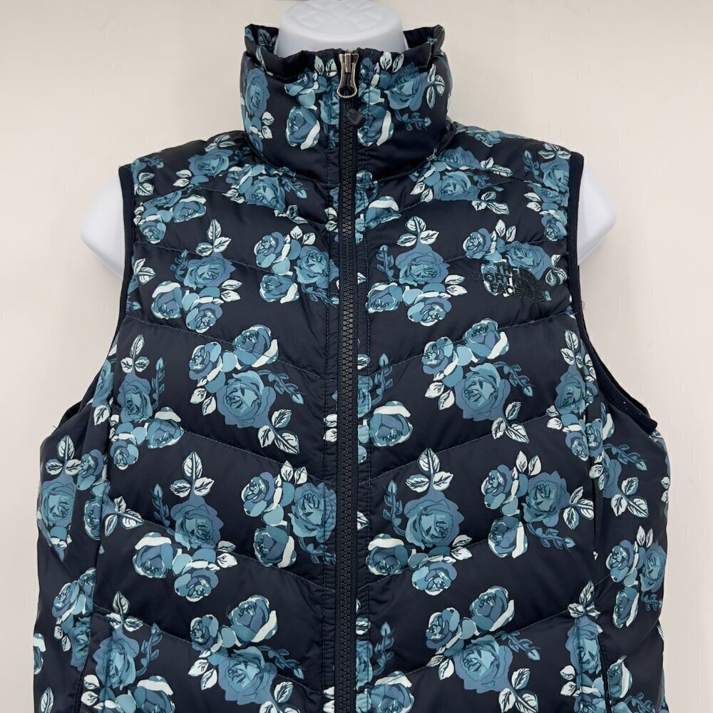 The North Face 550 Floral Goose Down Puffer Ski Vest Women's M - Picture 2 of 12
